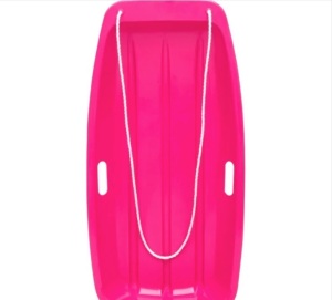 Kids Outdoor Plastic Toboggan Snow Sled Board w/ Pull Rope, Handles - 35in