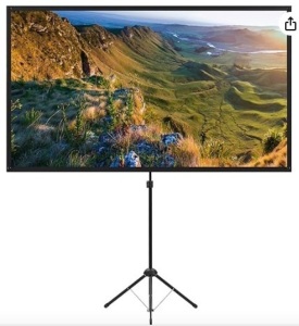 Projector Screen with Stand, 100 Inch Outdoor Projector Screen 16:9 and Tripod Stand, Portable Projector Screen with 1.2 Gain, Lightweight and Compact, Easy Setup, Idea for Home Cinema, Backyard Party