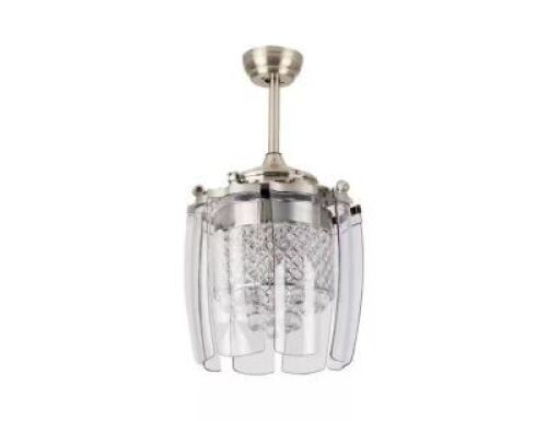 42 in. LED Modern Crystal Ceiling Fan Light with 8 Retractable Blades&nbsp;