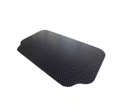GrillTex 36 in. x 63 in. Black Diamond Plate Under-the-Grill Protective Deck and Patio Mat 