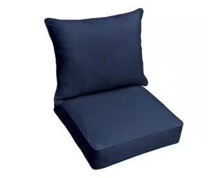 Lot of (4) Sorra Home 27 in. x 23 in. x 27 in. Deep Seating Outdoor Pillow and Cushion Set in Sunbrella Canvas Navy 