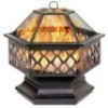 Hex-Shaped 24" Outdoor Fire Pit w/ Flame-Retardant Lid - Appears New&nbsp;&nbsp;