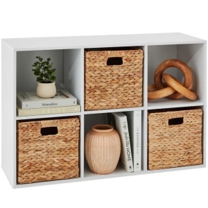 6-Cube Bookshelf, 11in Storage Display w/ Removable Panels, Customizable  36"(L) x 11.5"(W) x 24"(H)