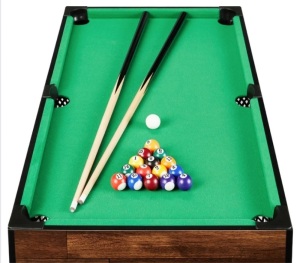 Tabletop Billiard Set, Pool Arcade Game Table w/ 2 Cues, Storage Bag - 40in