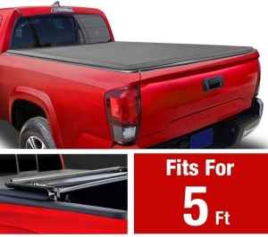 MaxMate Soft Tri-Fold Truck Bed Tonneau Cover, Compatible with 2016-2018 Toyota Tacoma Fleetside 5' Bed - Appears New