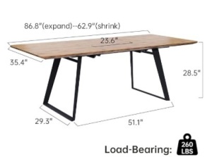 Solid Oak expandable table top-no legs