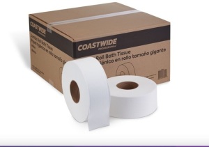 Coastwide Professional™ 1-Ply Jumbo Toilet Paper, White, 2000 ft./Roll, 12 Rolls/Carton 