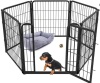 FXW Homeplus Dog Playpen Designed for Indoor Use, 24" Height for Puppy and Small Dogs, Black-6 panels