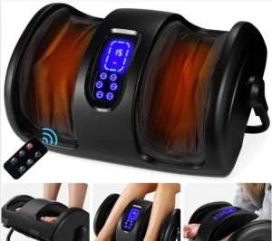 Reflexology Shiatsu Foot Massager w/ High-Intensity Rollers, Remote Control