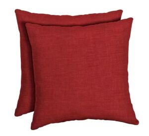 Arden Selections 16 x 16 Ruby Red Leala Square Outdoor Throw Pillow, 2 Pack  