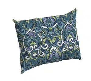 Lot of (2) Arden Selections Sapphire Blue Aurora Damask Rectangle Outdoor Throw Pillow 