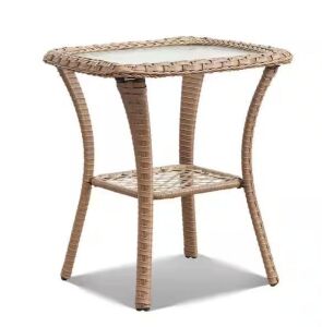 Carolina Yellow Square Wicker Outdoor Side Table 