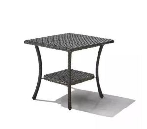 Brentwood Gray Wicker Square Outdoor Side Table 