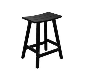 Franklin Black 24 in. Plastic Outdoor Bar Stool 