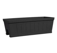 Lot of (2) Hanover 27 in. Black Beadboard Resin Deck Rail Planter