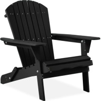 Folding Wooden Adirondack Chair, Accent Furniture w/ Natural Woodgrain&nbsp;30.5"(L) x 28"(W) x 35"(H)