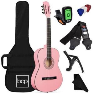 Beginner Acoustic Guitar Set w/ Case, Strap, Strings - 38in