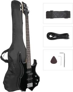  GLARRY Right Hand 4 String Electric Bass Guitar for Beginner with Bag, Strap and Accessories