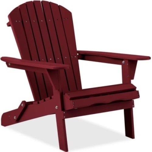 Folding Wooden Adirondack Chair, Accent Furniture w/ Natural Woodgrain&nbsp;30.5"(L) x 28"(W) x 35"(H)