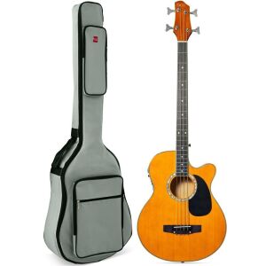 22-Fret Full Size Acoustic Electric Bass Guitar w/ 4-Band Equalizer, Truss Rod - Aged Natural