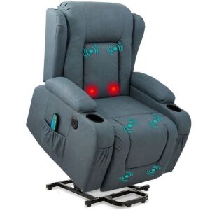 Electric Power Lift Recliner Massage Chair w/ Heat, USB Port, Cupholders