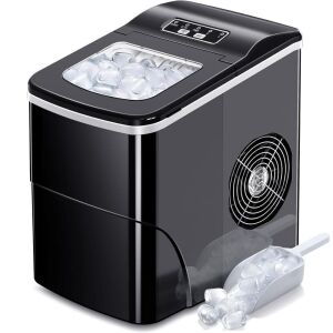 Countertop Ice Maker with Self-Cleaning, 26.5lbs/24hrs, 9 Cubes Ready in 6~8Mins