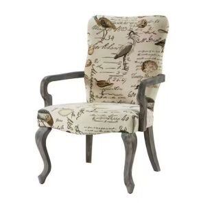 Madison Park Joni Ivory Multi Goose Neck Arm Chair 