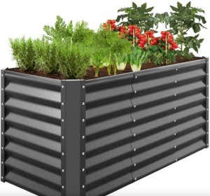 Outdoor Metal Raised Garden Bed for Vegetables, Flowers, Herbs - 4x2x2ft