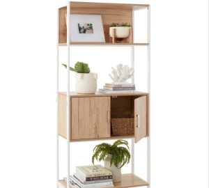 Storage Bookshelf for Living Room, Walkway w/ Cabinet, Elevated Design