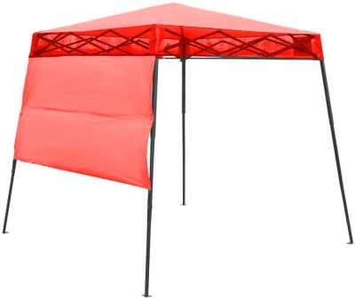 CROWN SHADES 8ft. x 8ft. Slant Leg Instant Canopy with Wall Panel and Backpack, Red. NEW