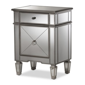 Hollywood Glamour Style Mirrored Nightstand - Appears New