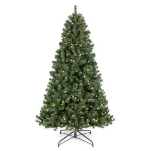 9ft Pre-Lit Instant No Fluff Artificial Spruce Christmas Tree 