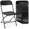 Set of 10 Folding Stacking Plastic Chairs w/ Non-Slip Feet