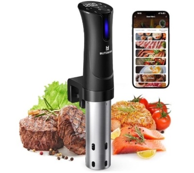 BLITZHOME Sous Vide Machine, WiFi APP Included, 1100W Sous Vide Cooker with Accurate Temperature & Timer, Ultra Quiet Stainless Precision Immersion Circulator Device, Kitchen Gadgets with Recipes…