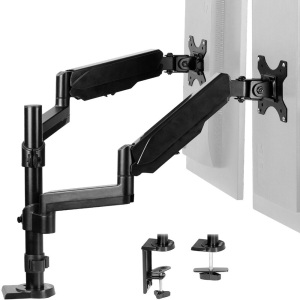VIVO Dual Monitor Pneumatic Spring Sit-Stand Desk Mount for 2 Screens up to 32" - Appears New 