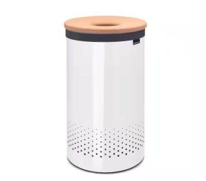 Brabantia 16 Gal. Laundry Hamper White with Cork Lid