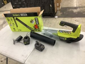 RYOBI ONE+ 18V 100 MPH 280 CFM Cordless Battery Variable-Speed Jet Fan Leaf Blower with 4.0 Ah Battery and Charger