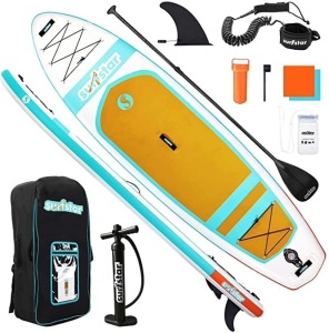 Surfstar Inflatable Stand Up Paddle Board 10’6’’ x 33’’ x 6” with Premium Ankle Leash, Floating Paddle, Dual Action Pump, Backpack - Appears New 