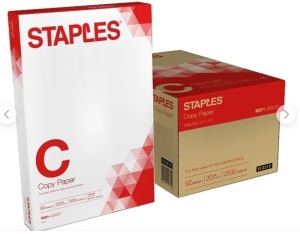 Staples Copy Paper, 11" x 17", 20 lbs., White, 500 Sheets/Ream, 5 Reams