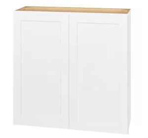 Hampton Bay Avondale 36 in. W x 12 in. D x 36 in. H Ready to Assemble Plywood Shaker Wall Kitchen Cabinet in Alpine White 