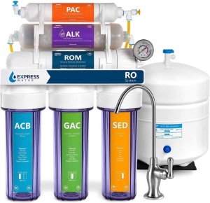 Express Water ROALK10DCG Under Sink 10 Stage Reverse Osmosis Alkaline Water Filtration System - Appears New  