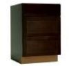 Hampton Bay Shaker 24 in. W x 24 in. D x 34.5 in. H Assembled Drawer Base Kitchen Cabinet in Java with Ball-Bearing Glides