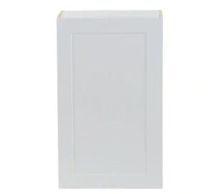 Hampton Bay Cambridge White Shaker Assembled Wall Kitchen Cabinet with 1 Soft Close Door, 18 in. W x 12.5 in. D x 30 in. H