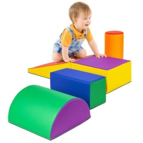 5-Piece Kids Climb & Crawl Soft Foam Shapes Structure Playset