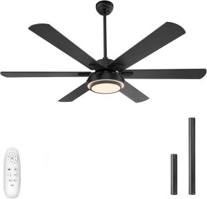 warmiplanet Ceiling fan with Lights, Remote Control, 62 Inch (6-Blade)