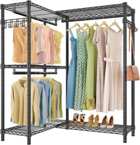 ViPEK L4 Garment Rack L Shaped Clothes Rack for Corner