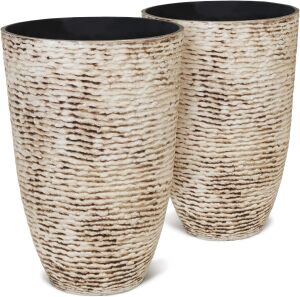 Worth 9 Gallon Tall Round Planters Set of 2