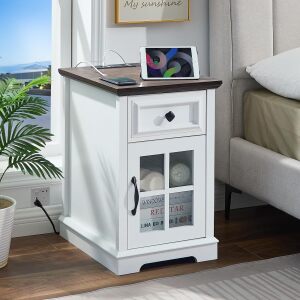 Farmhouse XXL End Table with Charging Station