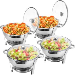 Chafing Dish Buffett Set 4 Packs, 5 QT Stainless Steel