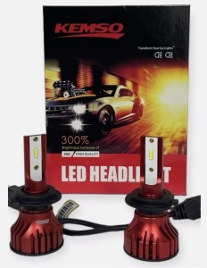  H7 LED Headlight Bulb, KEMSO, 6500/16000 Lumens Super White Conversion Kit